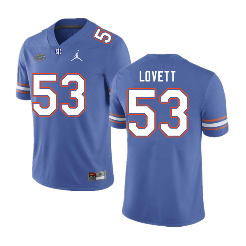 Men #53 Bryce Lovett Florida Gators College Football Jerseys Stitched-Royal
